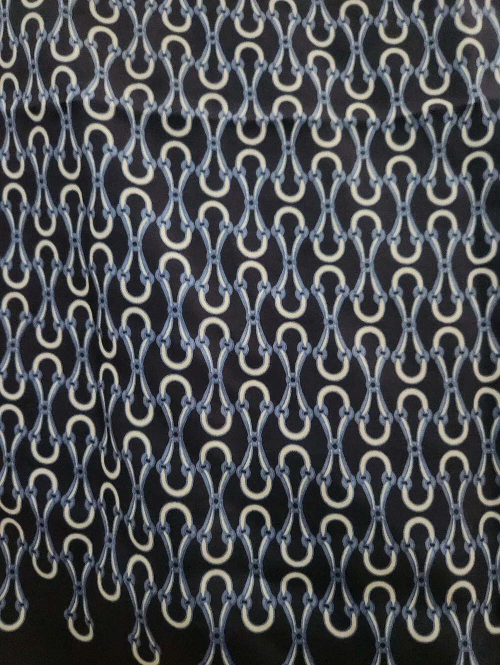 Gucci Vintage Scarf Horsebit Equestrian Motifh Silk Blue Multicolor No Tag